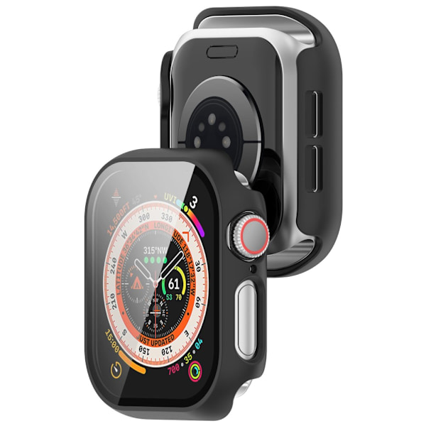 Skal til Apple Watch Series 10 46mm Hårdplast + Glas Sort