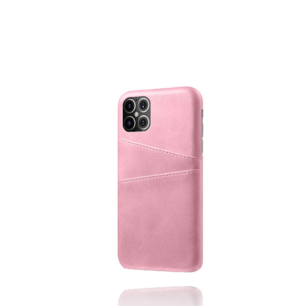 Nahkainen korttikotelo iPhone 12 Pro Max - Vaaleanpunainen