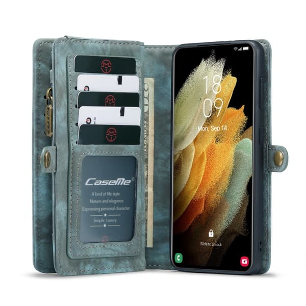 CaseMe Pungetui Multi-Slot Samsung Galaxy S21 Blå