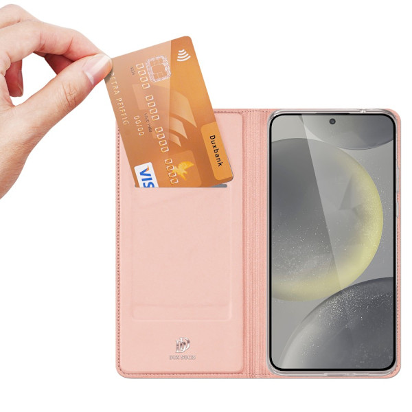 Dux Ducis Skin Pro Nahkainen Kotelo Samsung Galaxy S24 FE Vaaleanpunainen