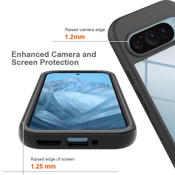 360 Täyspeitto Edge MagSafe Kotelo Google Pixel 9 Pro XL Musta