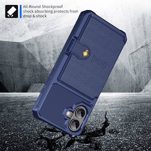 Multi-Slot Case iPhone 16 Blå