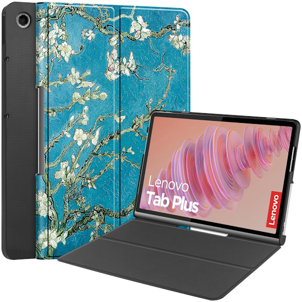 Lenovo Tab Plus Fodral Tri-fold Körsbärsblommor