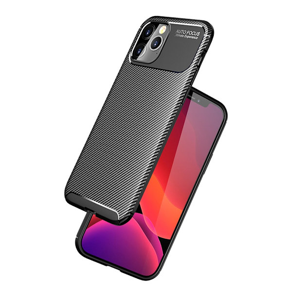 Carbon Shockproof TPU Cover iPhone 12 Pro Max Sort