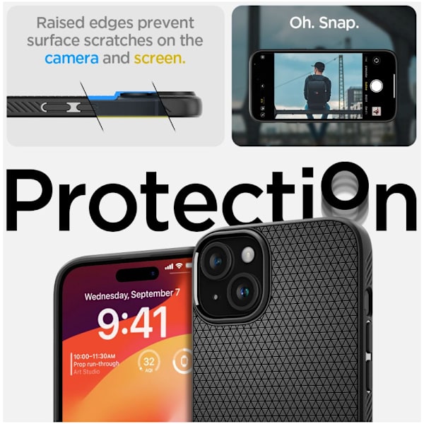 Spigen iPhone 15 Cover Liquid Air Sort