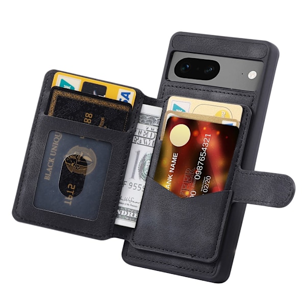 Monikäyttöinen RFID-suojattu lompakkokotelo Google Pixel 8:lle, musta
