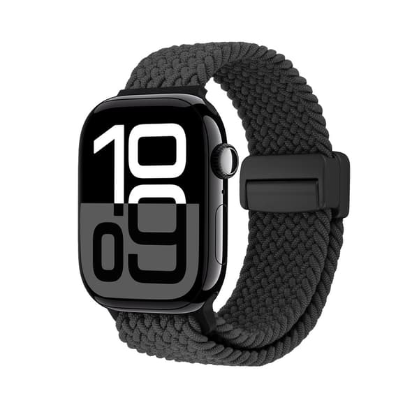 Elastisk Vævet Nylonrem Apple Watch Series 11 42mm Sort
