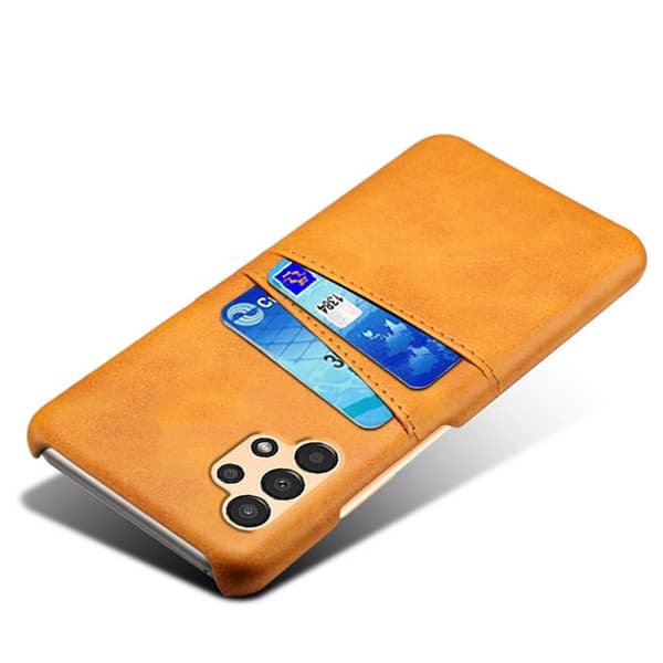 Nahkainen korttikotelo Samsung Galaxy A13 Cognac