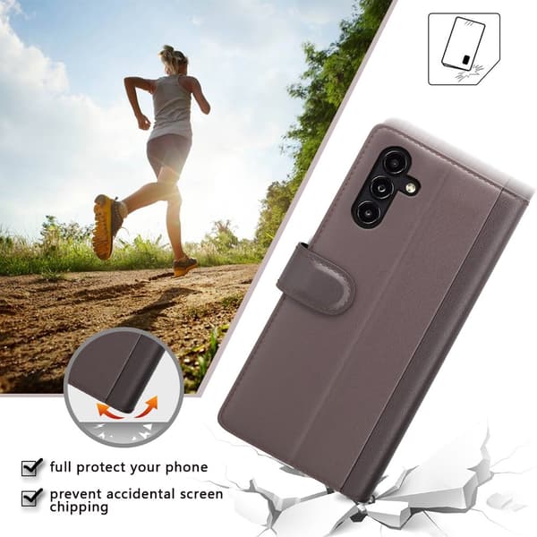 Äkta Läderfodral Samsung Galaxy A14 Brun