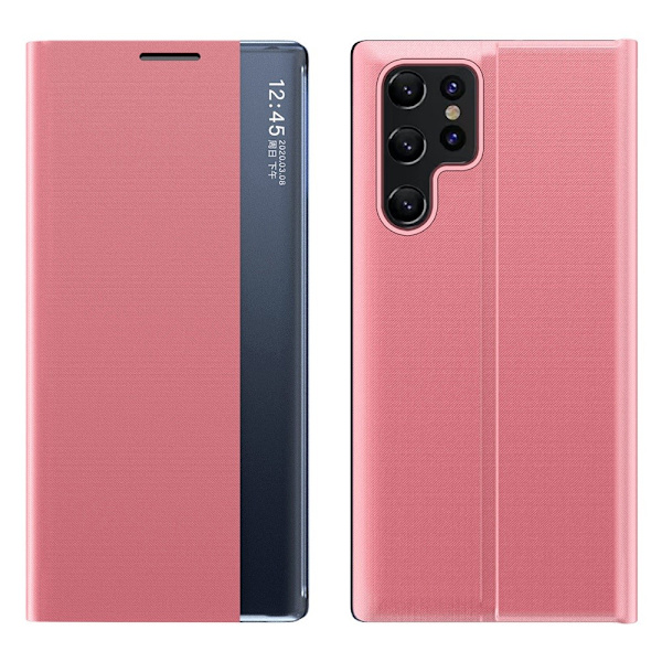 Samsung Galaxy S23 Ultra -kotelo näytöllä, väri: vaaleanpunainen