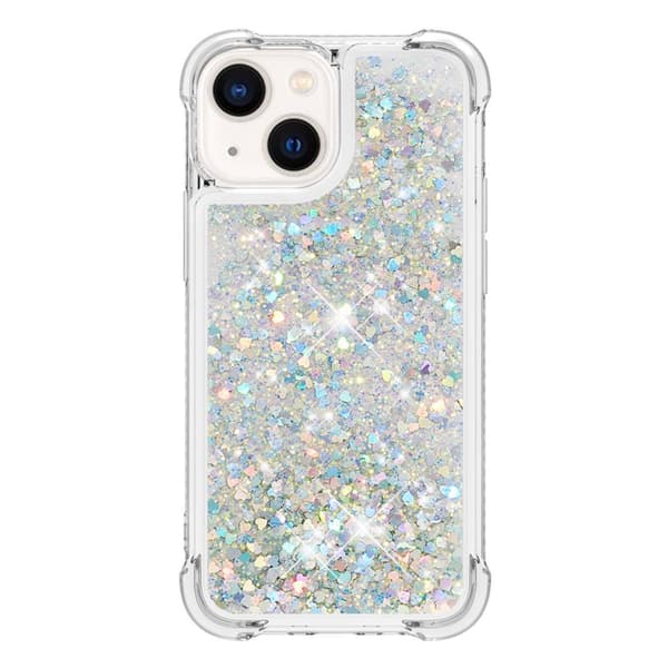 Glitter Bling TPU Skal iPhone 15 Silver