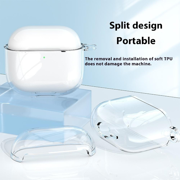 Skal TPU Apple AirPods 4 Med Karbinhake Transparent