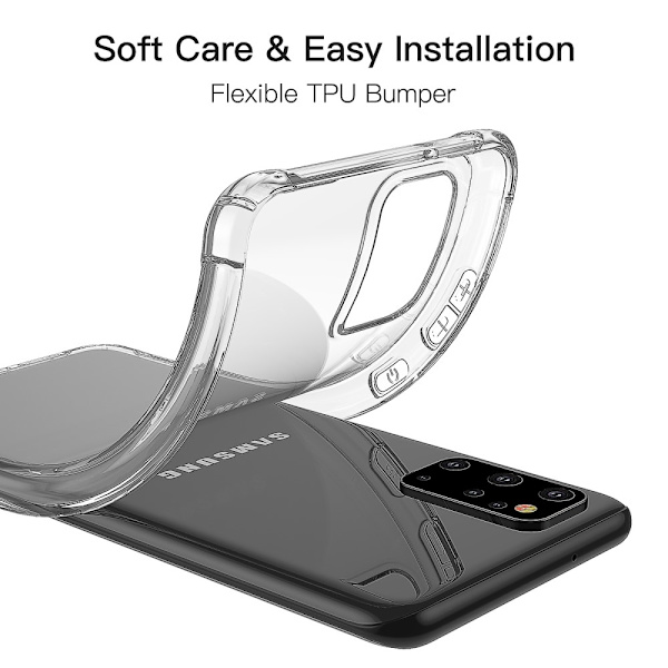 LEEU DESIGN Air TPU -kuori Samsung Galaxy S20 Plus - läpinäkyvä