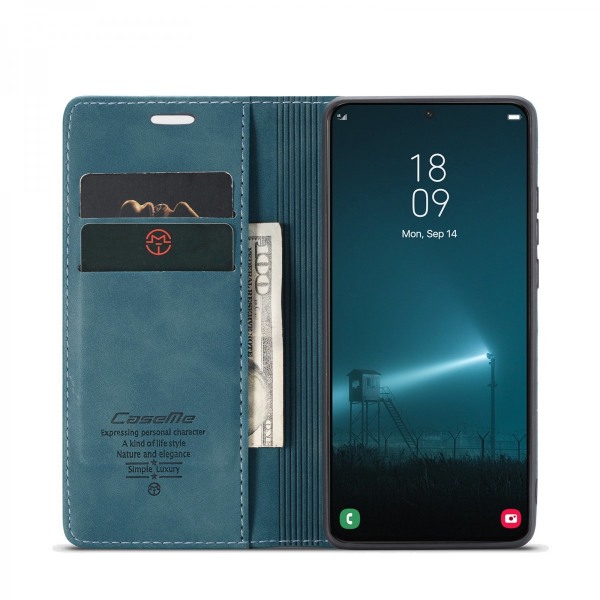 CaseMe Slim Plånboksfodral Samsung Galaxy S22 Plus Blå