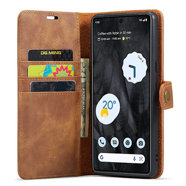 DG.MING 2-in-1 Magnet Wallet Google Pixel 8 Pro Cognac