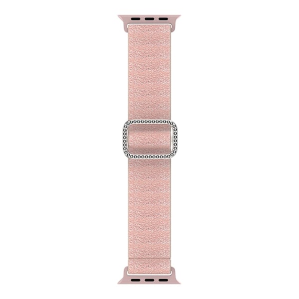 Elastisk Nylonrem Apple Watch Series 10 46mm Glitter Rosa