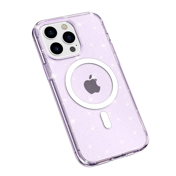 Glitter MagSafe Skal iPhone 14 Pro Max Transparent Lila
