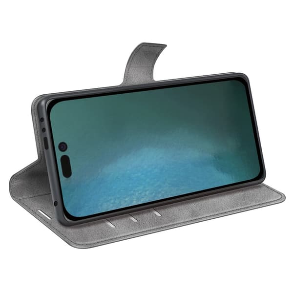 iPhone 14 Wallet Läder Grå