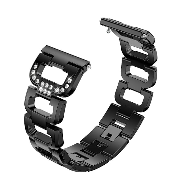 Rhinestone Metallarmband Fitbit Versa/Versa 2 Svart