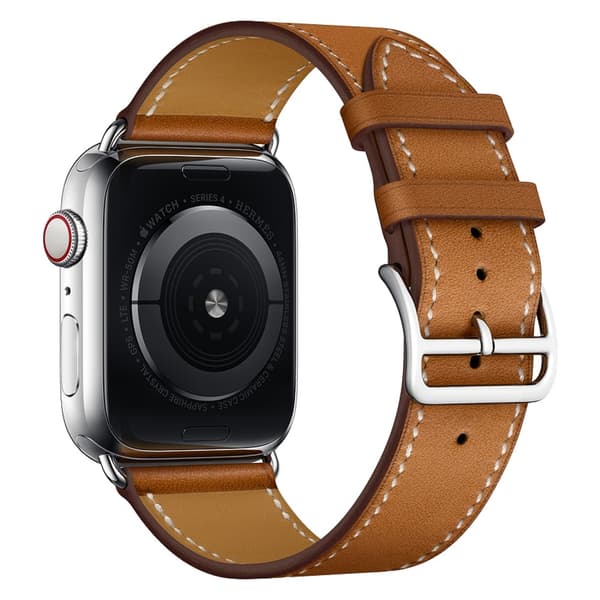 Äkta Läderarmband Apple Watch 45mm Series 9 Brun