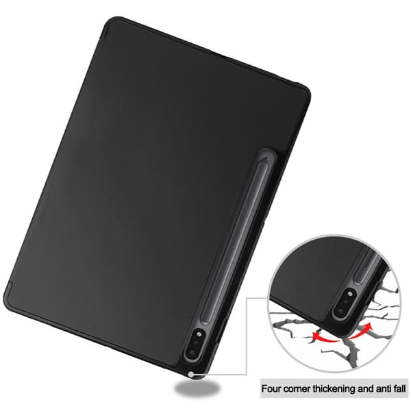 Tri-Fold Galaxy Tab S7/S8 Etui med S Pen-holder Sort