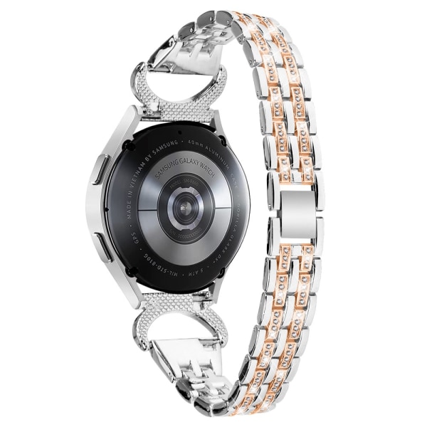 Dual Rhinestone Armband Samsung Galaxy Watch 6 44mm Silver/Roség