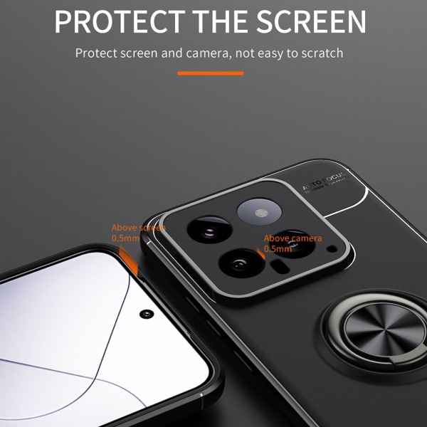 Etui med Ringholder til Xiaomi 14 Sort