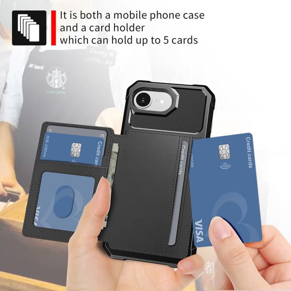 Multi-Slot Case iPhone 16e Svart