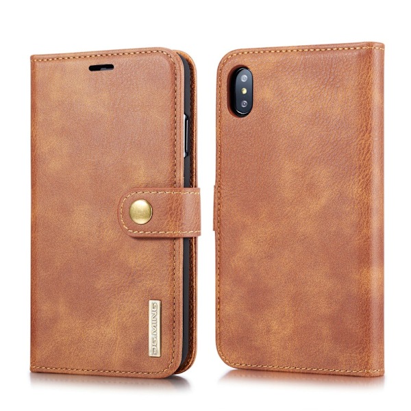 DG.MING 2-in-1 Magnet Wallet iPhone XS Max Cognac