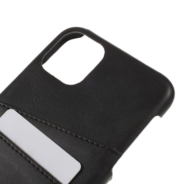 Nahkakuori korttipaikalla iPhone 11 Pro Max Musta