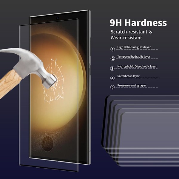 HAT PRINCE Kattava Kaareva Näytönsuoja Galaxy S23 Ultra