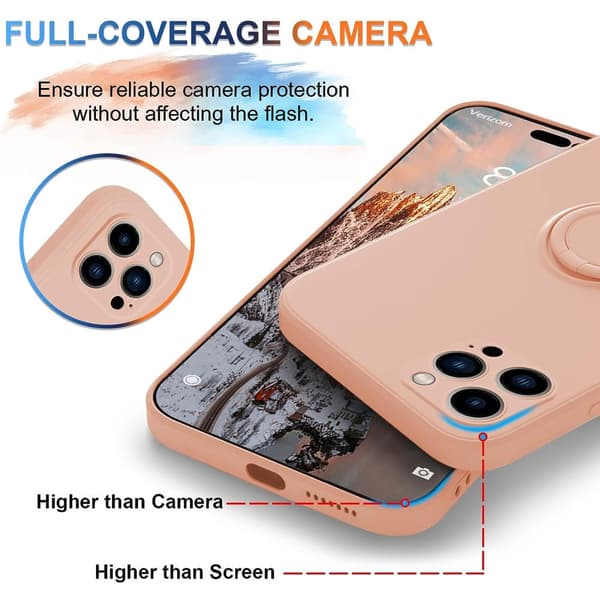 iPhone 15 Pro Skal Med Ringhållare Rosa