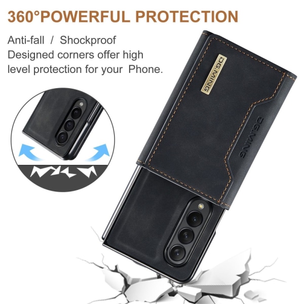 DG.MING 2 i 1 magnetiskt korthållarfodral Samsung Galaxy Z Fold 4 B
