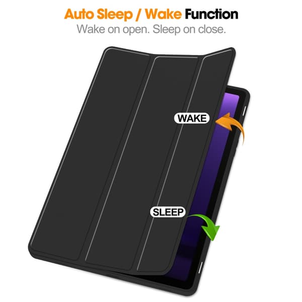 Samsung Galaxy Tab S10 FE Cover Tri-Fold Med Pen-holder Sort