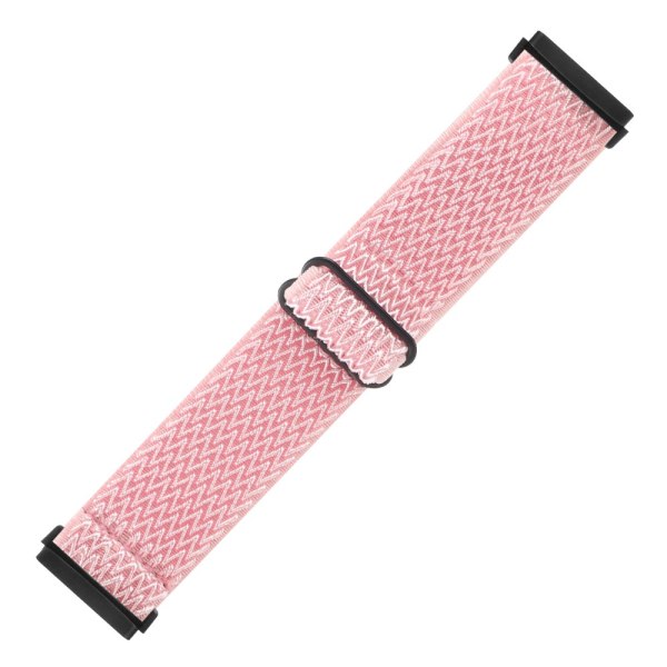 Fitbit Versa 3/Sense -punottu nylonranneke, vaaleanpunainen