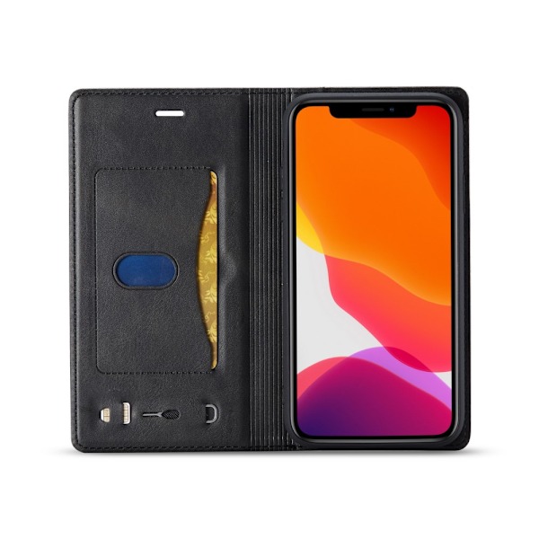 LC.IMEEKE Nahkakotelokotelo iPhone 11 Pro Max Musta