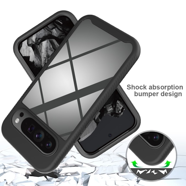 360 Täyspeitto Reuna Kotelo Google Pixel 9 Pro XL Musta