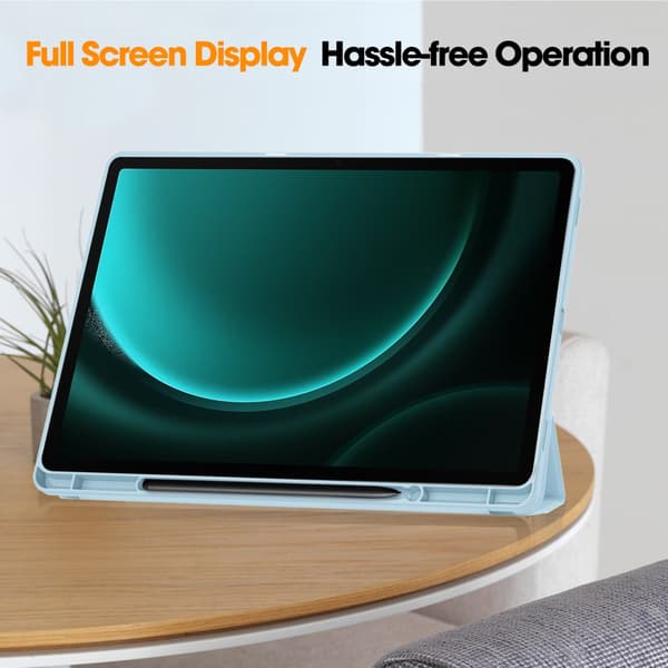 Samsung Galaxy Tab S9 FE Plus Fodral Tri-Fold Med Pen-hållare Bl