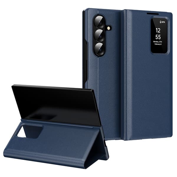 Läderfodral Smart View Samsung Galaxy Z Fold 7 Blå