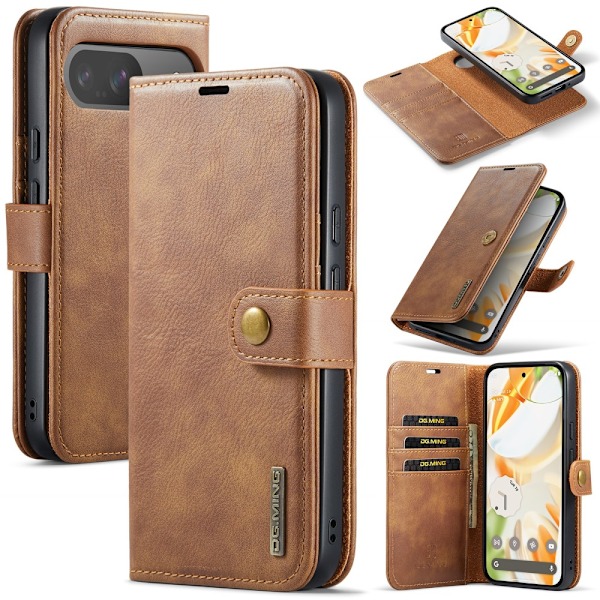 DG.MING 2-in-1 Magnet Wallet Google Pixel 9 Pro Cognac