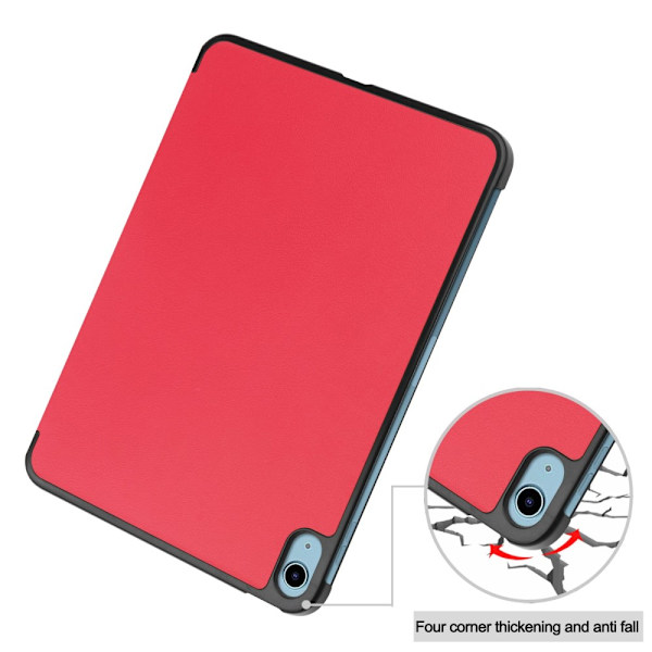 iPad 10.9 2022 (10. sukupolvi) -kotelo, kolminkertainen, punainen