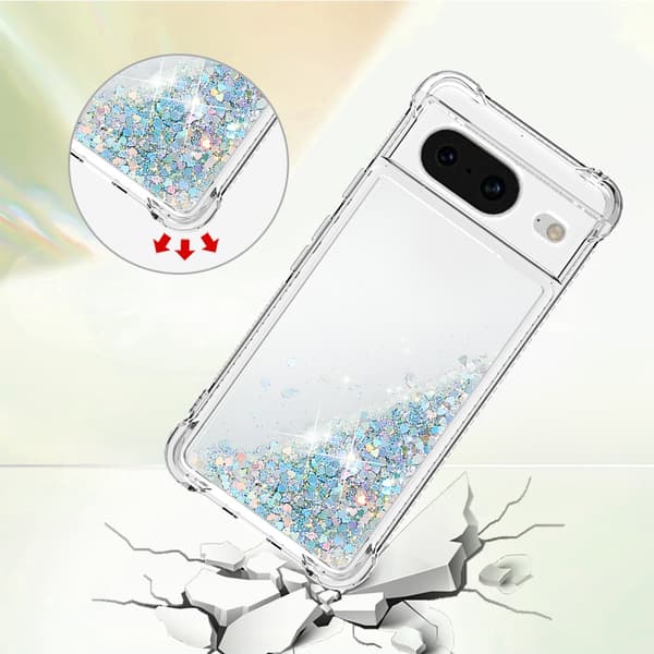 Glitter Bling TPU -kotelo Google Pixel 8 -hopea