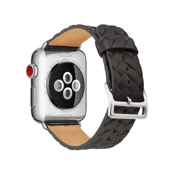 Vävd Läderarmband Apple Watch 45mm Series 9 Svart