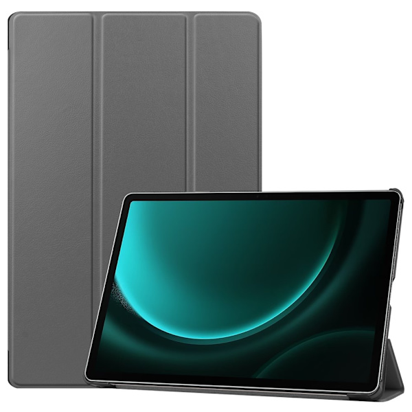 Samsung Galaxy Tab S9 FE Plus -kotelo Tri-fold Harmaa