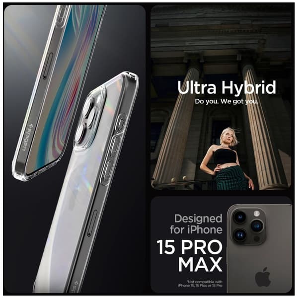 Spigen iPhone 15 Pro Max Skal Ultra Hybrid Transparent