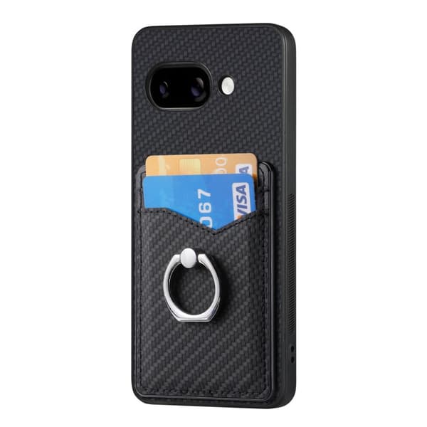 Skal Google Pixel 9a Kortfack + Ring Kolfibertextur