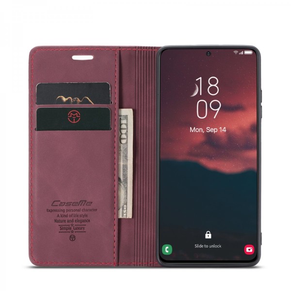 CaseMe Slim Plånboksfodral Samsung Galaxy S23 Plus Röd