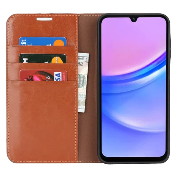 Mobilfodral Samsung Galaxy A17 Äkta Läder Brun