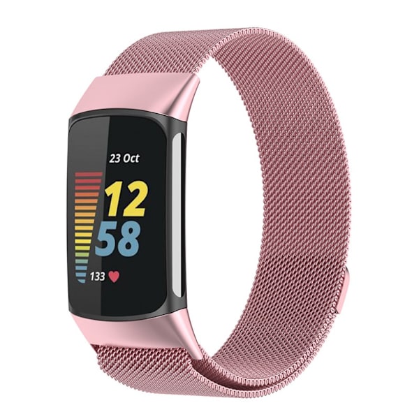 Milanese Loop -ranneke Fitbit Charge 6 - Pinkki