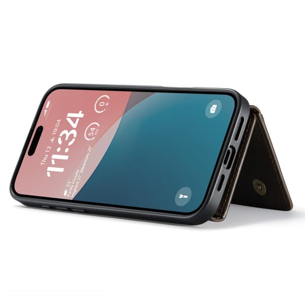 DG.MING 2-i-1 Magnetiskt Skal Med Kortfack iPhone 16 Brun